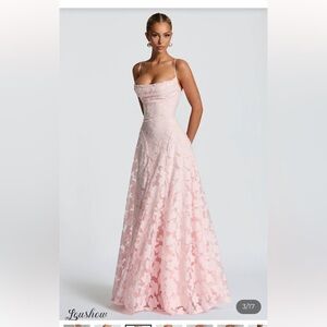 Elegant Pink Floral Maxi Dress